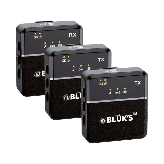 BLUK BX 10 Dual Wireless Lavalier Mic – 360° Pickup & ANC for iPhone, Android & DSLR Cameras