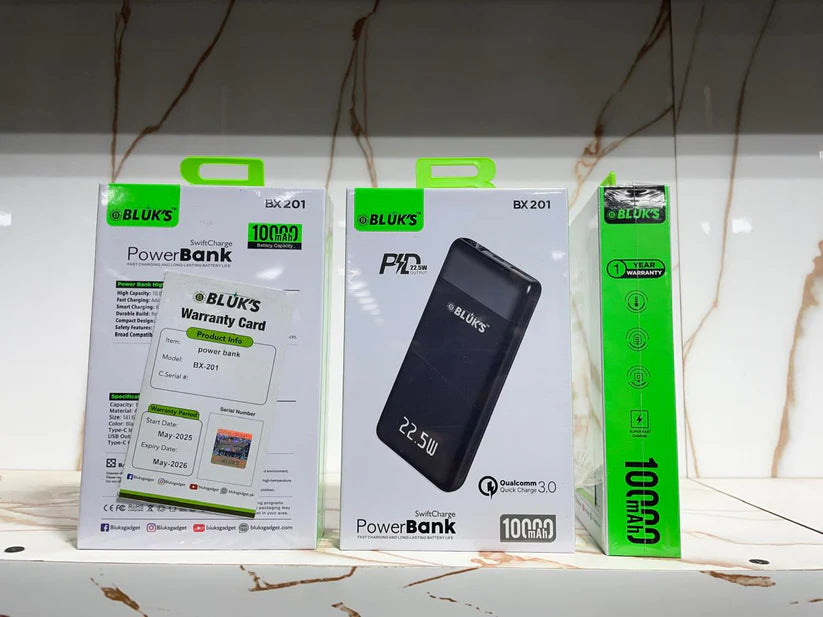 BLUK BX-201 Power Bank – 10000mAh High-Capacity Portable power bank