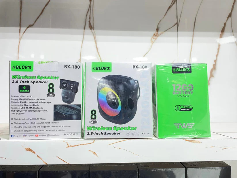 BLUK BX-180 Wireless Speaker – Portable 2.5-Inch Bluetooth Speaker